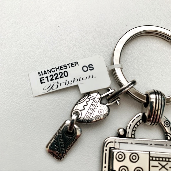 BRIGHTON Manchester Silver Plated Square Photo Charm Key Fob NWT - Picture 8 of 8
